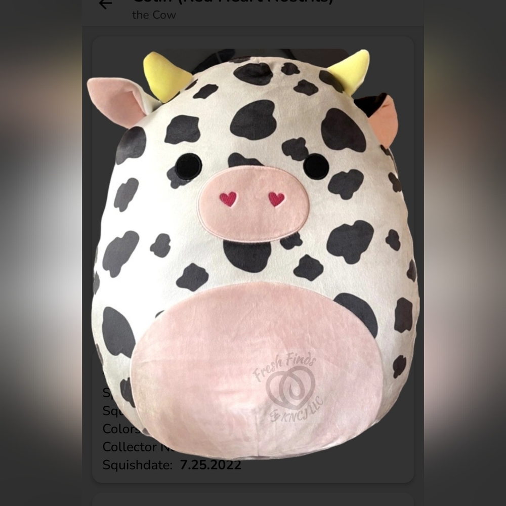 Squishmallows Colin the Cow Valentine's Exclusive 16 Inch